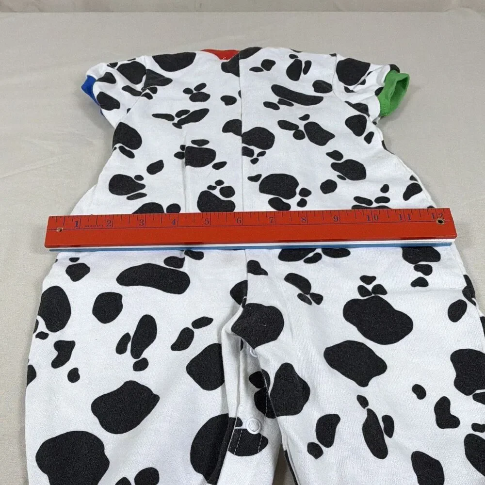 Vintage Buster Brown Baby 12M Cow Print Romper Coveralls Made in USA - 80s?